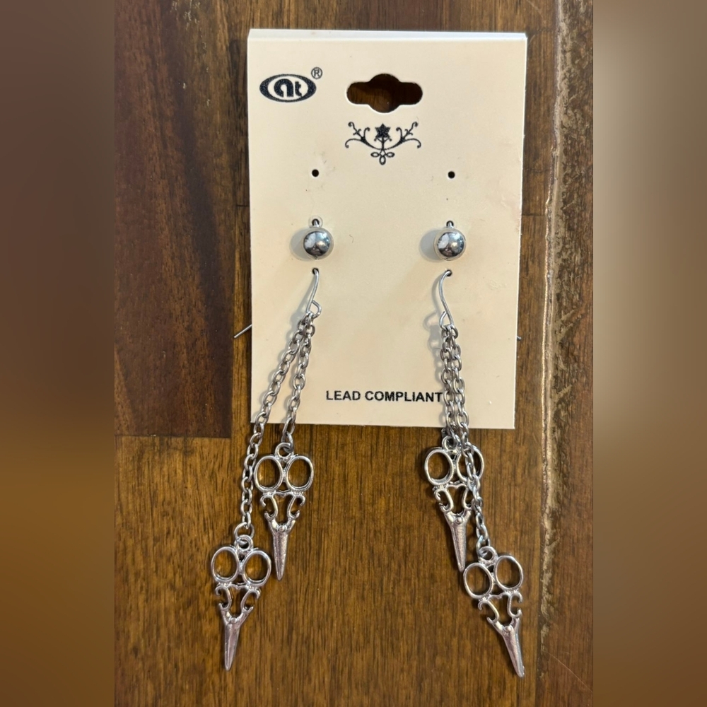 NT Silver Scissor Earrings NEW! - Picture 10 of 11
